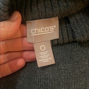 Chico's Charcoal Cashmere Blend Turtleneck Tunic Sweater